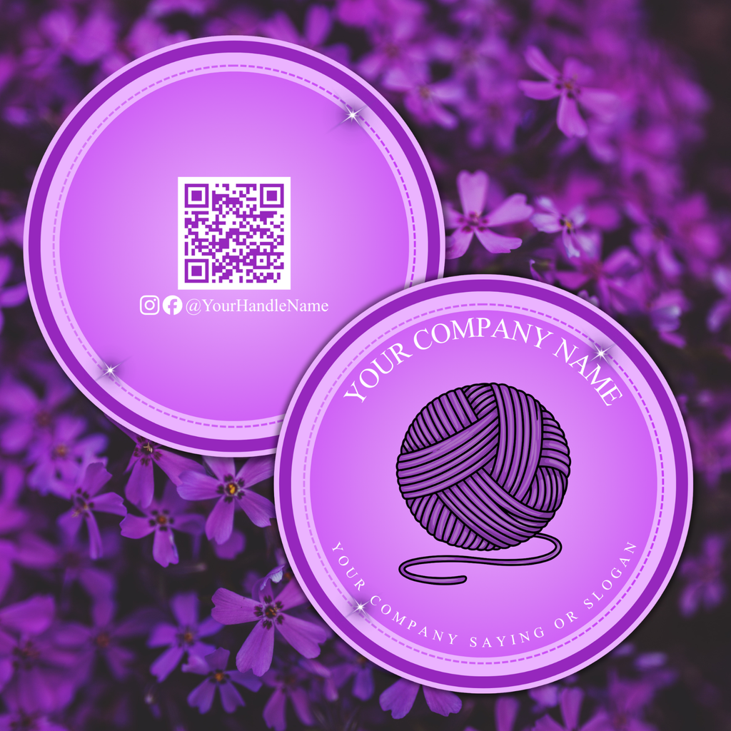 Circle Shaped Knit Yarn - Any Shape Business Cards - Laminated - Double Sided - up to 3.15 inches in size - 1112825