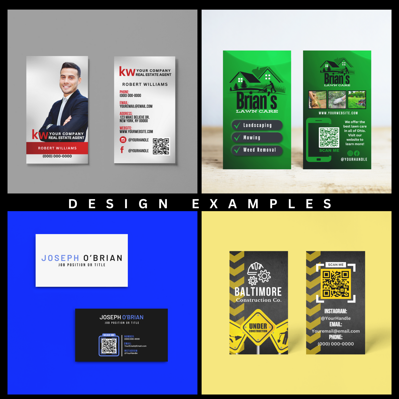 CUSTOM Design Business Cards - Double Sided Glossy, 15pt., Full Color, Round Edge Option - 1112325