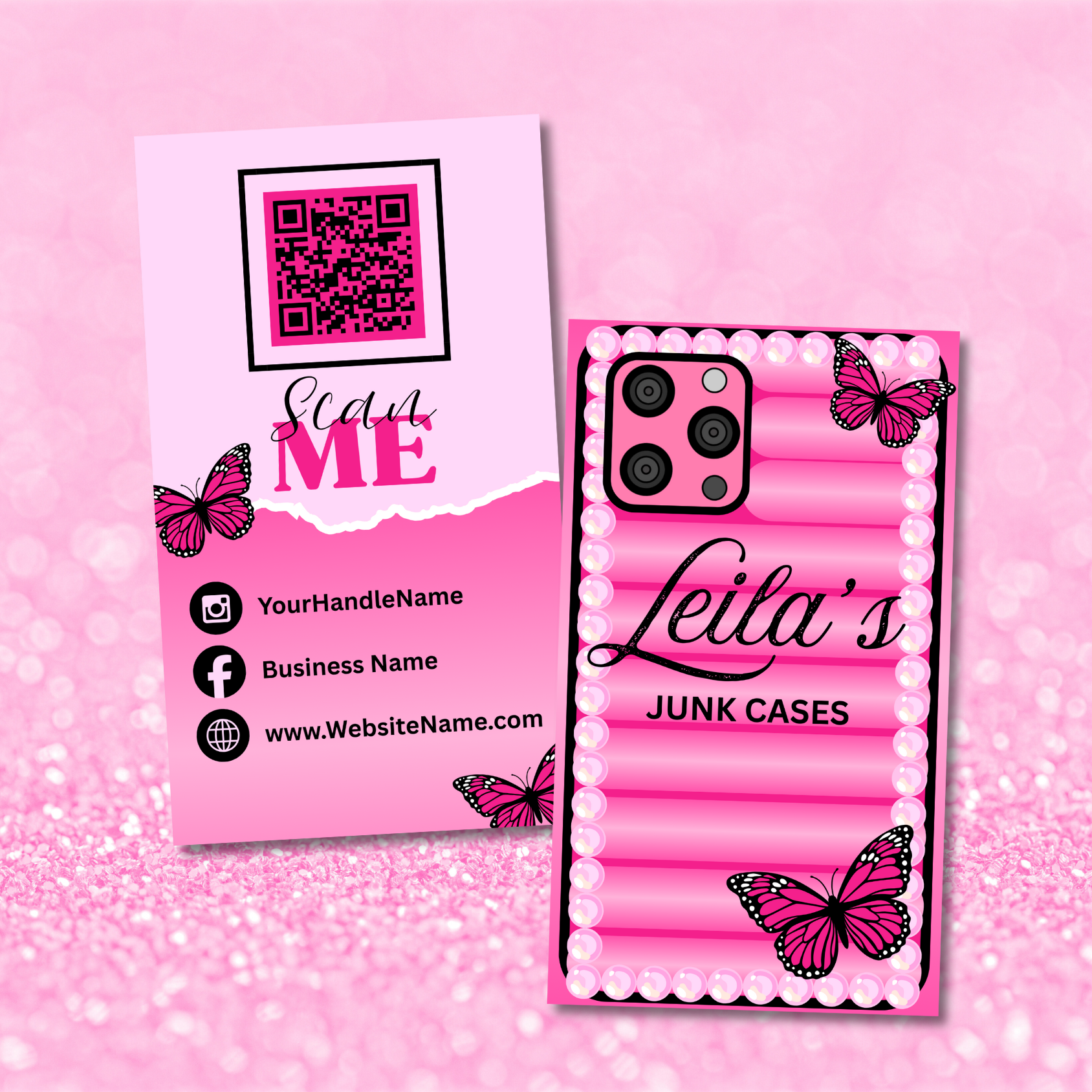 Junk Phone Case Business Card Theme - Double Sided Glossy, 15pt., Full Color, Round Edge Option - Leilas Junk Cases - 2112325