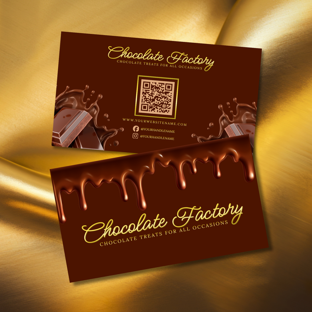 Chocolate Treats Business Card Theme - Double Sided Glossy, 15pt., Full Color, Round Edge Option - Chocolate Factory - 3112325