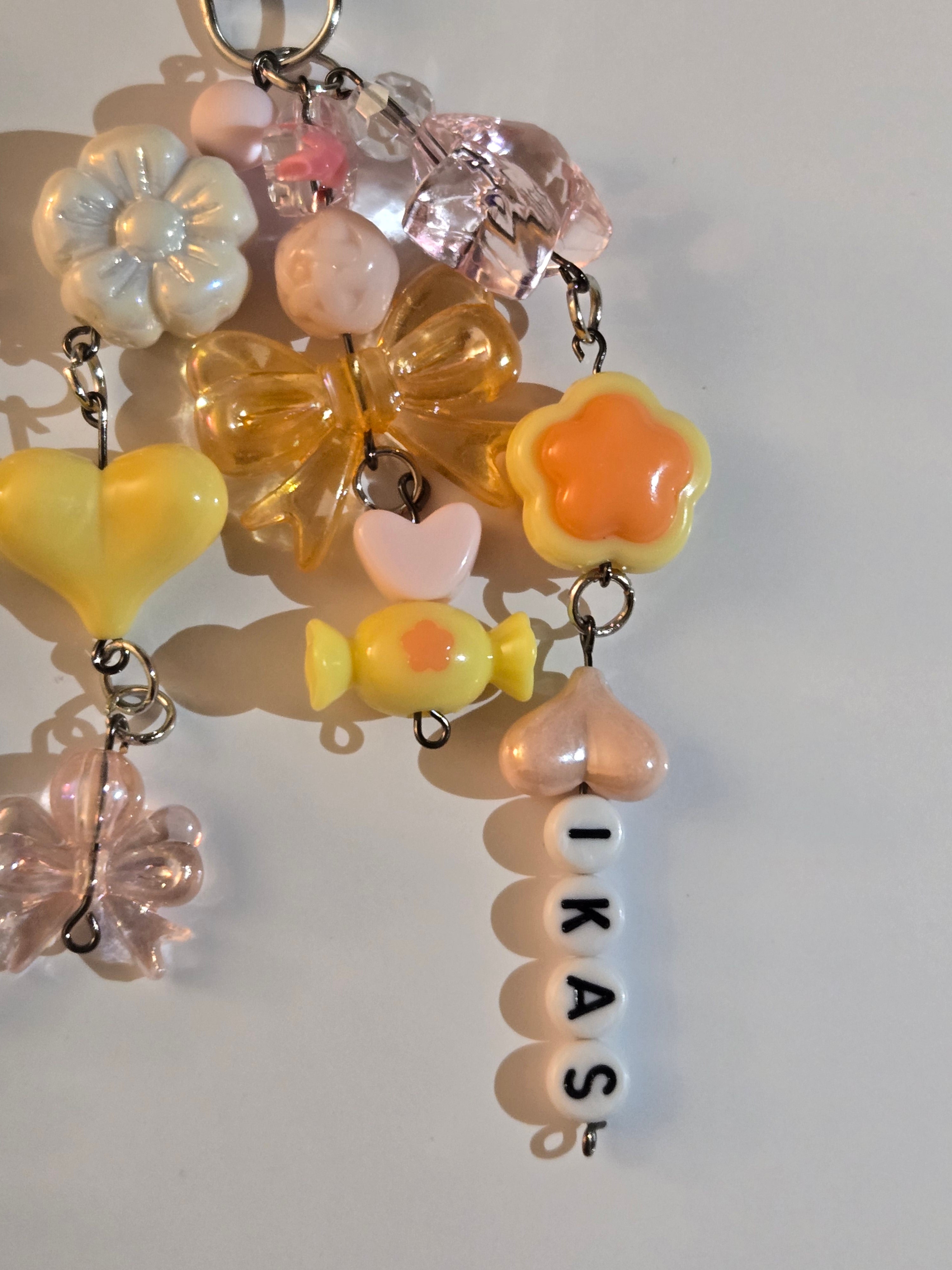 Custom Beaded Keychain with Name for Bags & Ita Bags